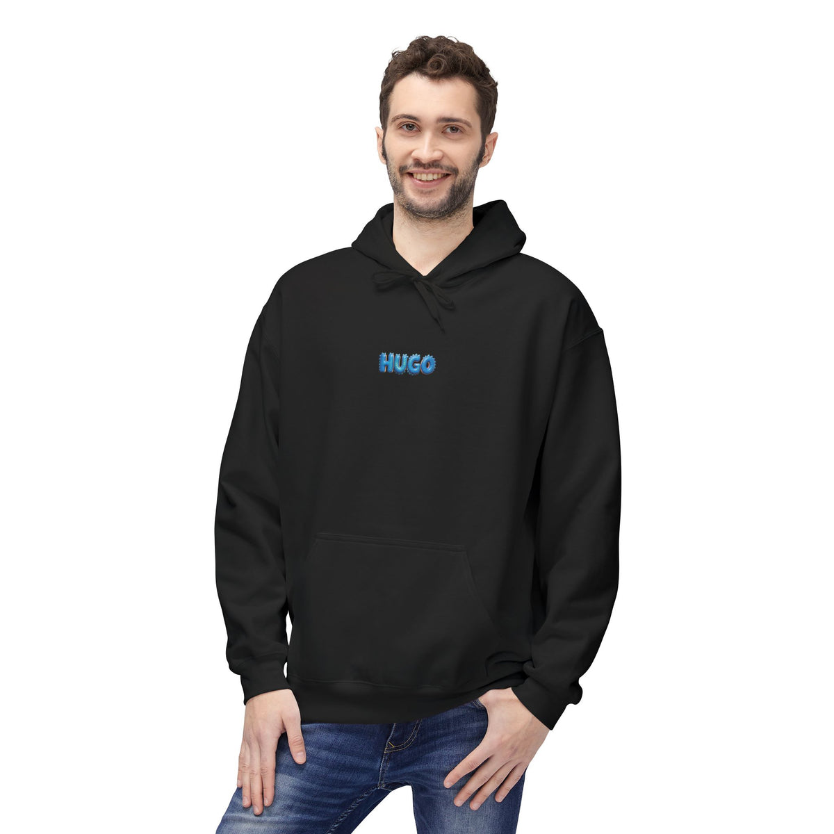 Adult hoodie. Color: Black.