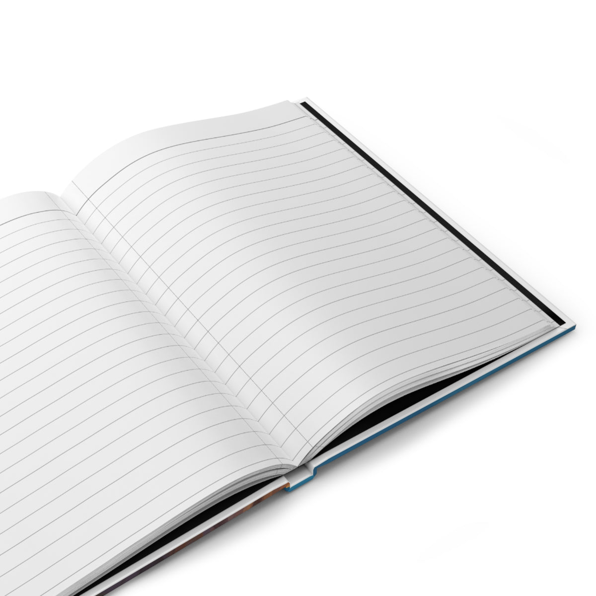 The HUGO Crew hardcover journal, open to lined pages